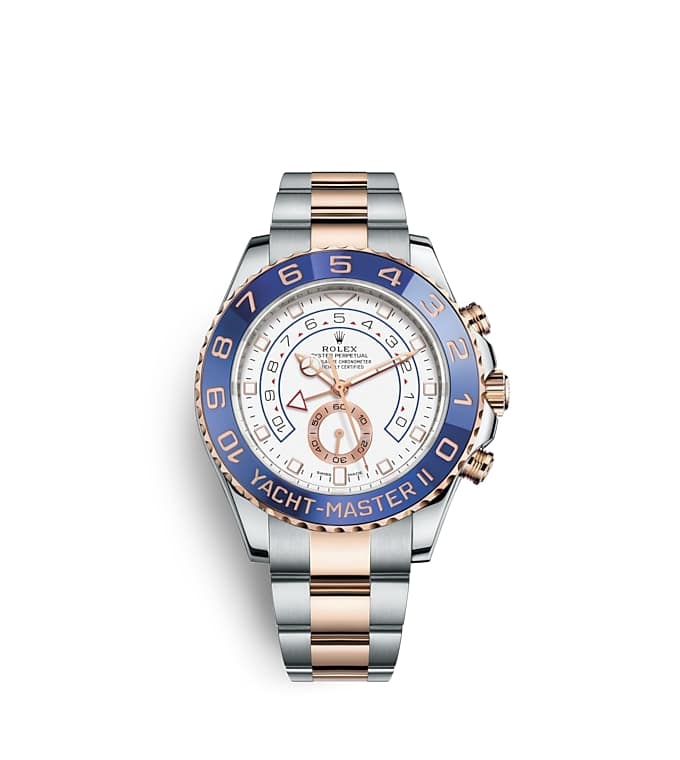 นาฬิกา Rolex Yacht Master II 44 มม., เอเวอร์โรสโกลด์ หน้าปัดสีขาว ขอบหน้าปัด Ring Command