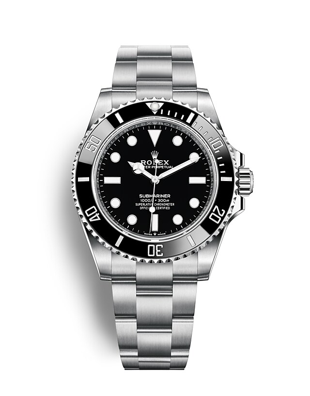 นาฬิกา Rolex Submariner 41 มม., Oystersteel หน้าปัดสีดำ ขอบหน้าปัดสีดำแสดงเวลา 60 นาทีและหมุนได้