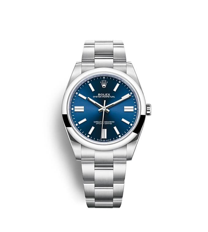 นาฬิกา Rolex Oyster Perpetual 41 มม., หน้าปัดสีน้ำเงินสว่าง สายนาฬิกา OYSTER