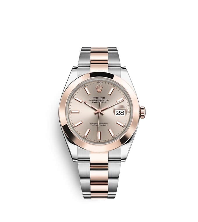 นาฬิกา Rolex Datejust 41 มม., Oystersteel และเอเวอร์โรสโกลด์ หน้าปัดซันดัสท์ สายนาฬิกา OYSTER