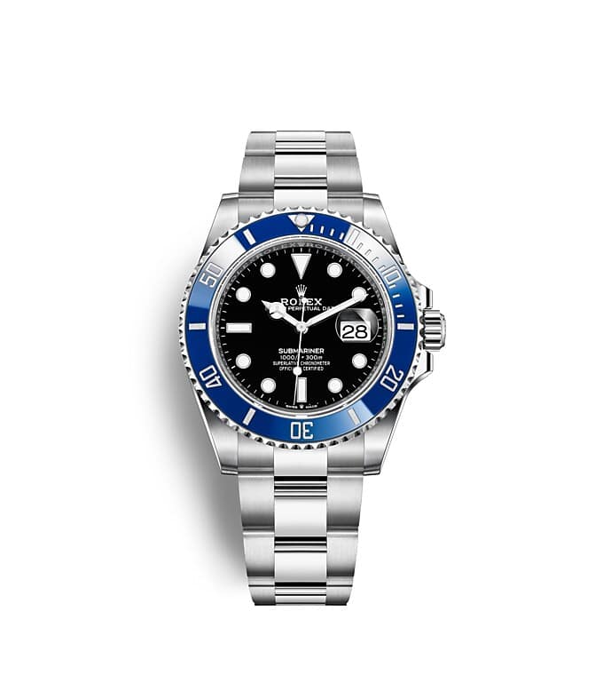 นาฬิกา Rolex Submariner 41 มม., หน้าปัดสีดำ ขอบหน้าปัดสีรอยัลบลู