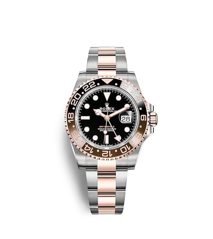 นาฬิกา Rolex GMT Master II 40 มม., หน้าปัดสีดำ ขอบหน้าปัด Cerachrom สีน้ำตาลและสีดำ