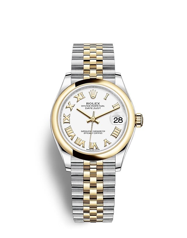 นาฬิกา Rolex Datejust 31 มม., Oystersteel และทองคำ หน้าปัดสีขาว สายนาฬิกา JUBILEE
