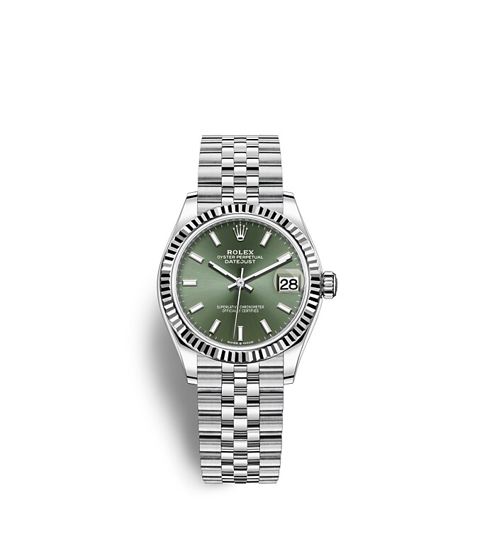 นาฬิกา Rolex Datejust 31 - Oyster, 31 มม., Oystersteel และทองคำขาว หน้าปัดสีเขียวมิ้นต์ | 278274