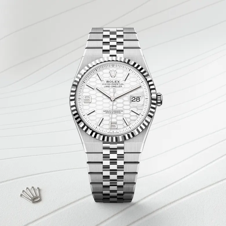 Rolex Land-Dweller in White Rolesor - การผสมผสานระหว่าง Oystersteel และทองคำขาว, M127334-0001 - Pendulum