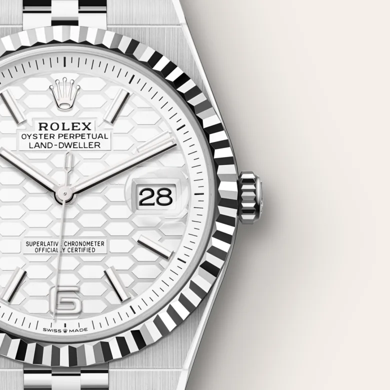 Rolex Land-Dweller in White Rolesor - การผสมผสานระหว่าง Oystersteel และทองคำขาว, M127334-0001 - Pendulum
