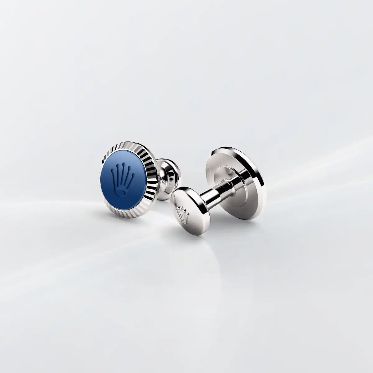 Rolex ‘Fluted’ cufflinks in White gold and ceramic, A1039 at Pendulum
