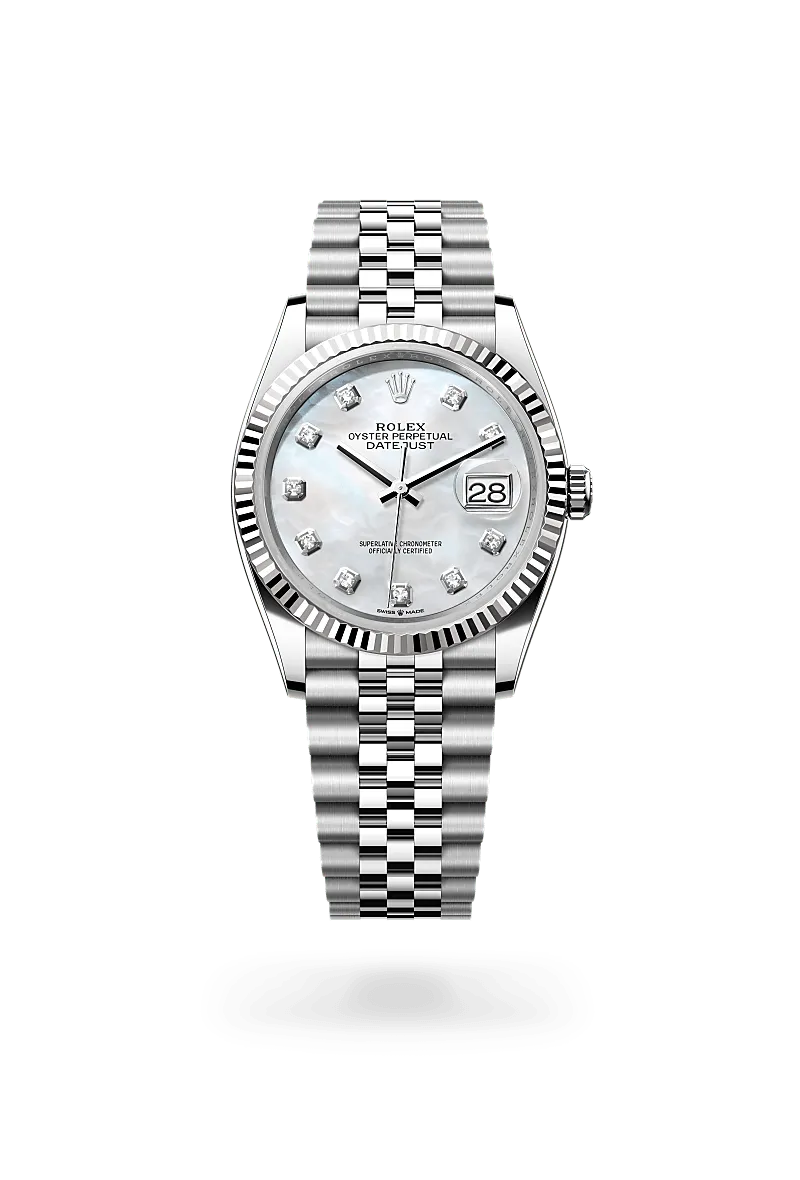 Rolex Datejust in White Rolesor - การผสมผสานระหว่าง Oystersteel และทองคำขาว, M126234-0019 - Pendulum Rolex Datejust in White Rolesor - การผสมผสานระหว่าง Oystersteel และทองคำขาว, M126234-0019 - Pendulum