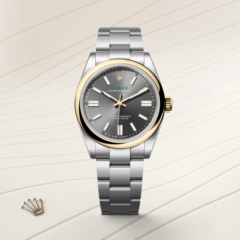 Rolex Oyster Perpetual in Yellow Rolesor - combination of Oystersteel and yellow gold, M134303-0001 - Pendulum