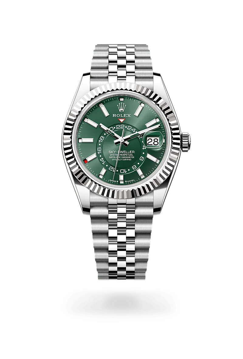 Rolex Sky-Dweller in White Rolesor - การผสมผสานระหว่าง Oystersteel และทองคำขาว, M336934-0002 - Pendulum Rolex Sky-Dweller in White Rolesor - การผสมผสานระหว่าง Oystersteel และทองคำขาว, M336934-0002 - Pendulum